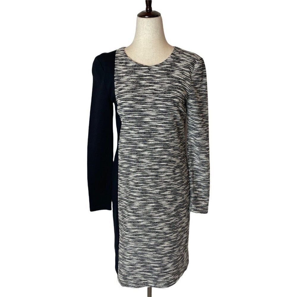 Hutch‎ By Anthropologie Gray And Black Long Sleeve Round Neck Sheath Dress XS